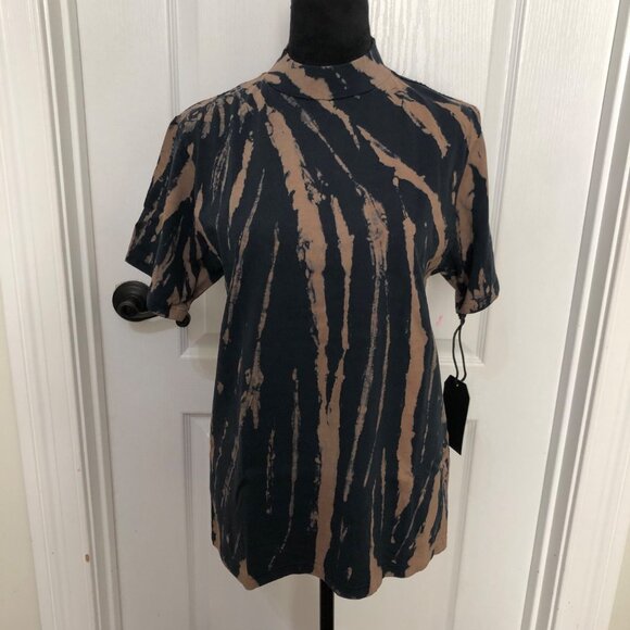 Les Tien Yours XS Tie-Dye Black Tan 100% Cotton T-Shirt – Trendy & Comfortable - Picture 3 of 8